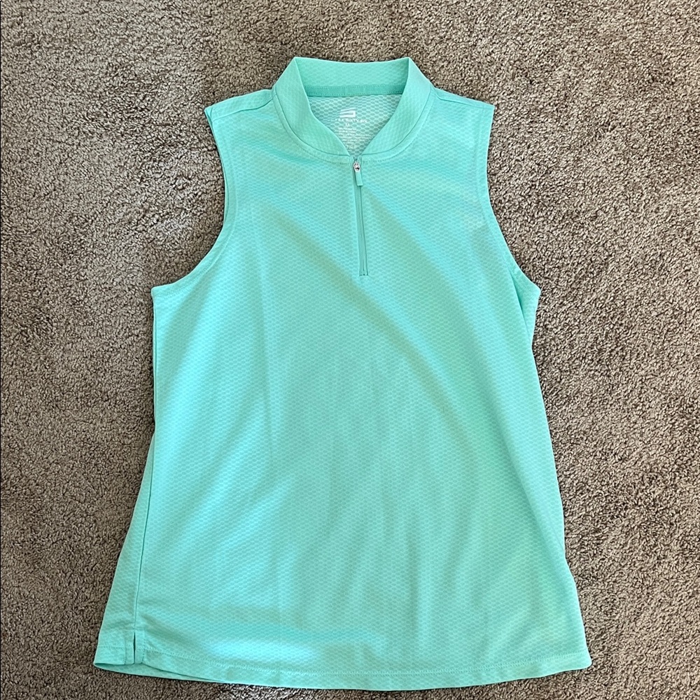 Sleeveless Zip-Front Women's Top in Mint